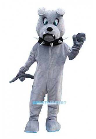 Grey Bulldog Mascot Costume