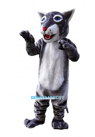 Grey Wildcat Bobcat Mascot Costume