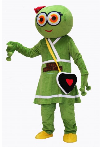 Cute Female Green Frog Mascot Costume on Clearance