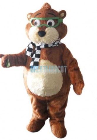Glasses Gopher Mascot Costume Mouse Mascot Free Shipping