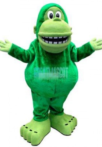 Green Big Mouth Gorillla Mascot Costume