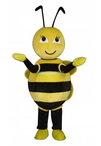 Cute Yellow alternate White Little Bee Mascot Costume