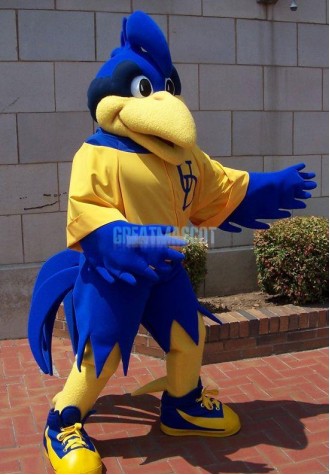 Motion Blue Rooster Big Bird Mascot Costume
