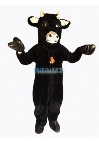 Black Furry Bull Mascot Costume