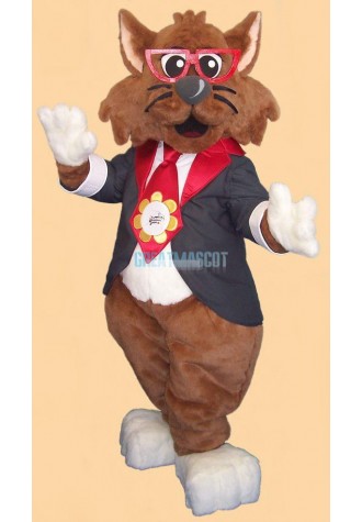 Gentle Georgia Glasses Cat Mascot Costume