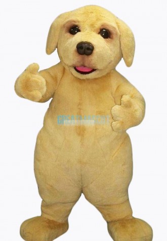 Cute  Beige Puppy Dog Mascot Costume