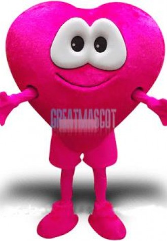 Rose Pink Love Heart Mascot Costume Benevolence Costume for Adult