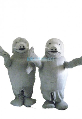 Attractive Gray Sea Cow Mascot Costume for Adult Free Shipping