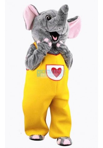 Female Cute Smilling Gray Elephant Mascot Costume Free Shipping