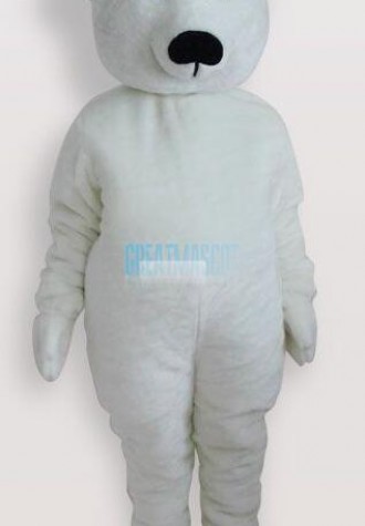 White Polar Bear Mascot Adult Costume