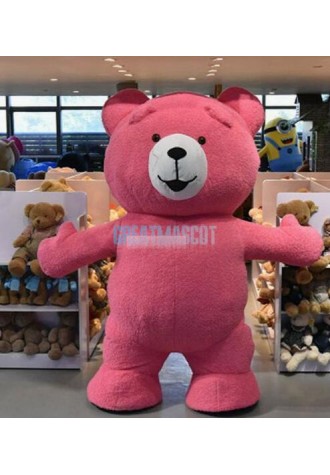 Cute Red Teddy Bear Mascot Costume Animal Costume