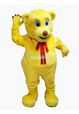 Yellow Cute Teddy Bear Mascot Costume