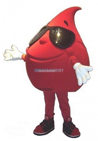 Red Drop of Water Blood Mascot Costume
