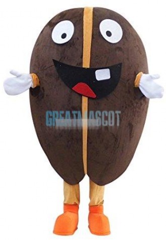 Lovely Coffee Bean Cartoon Mascot Costume