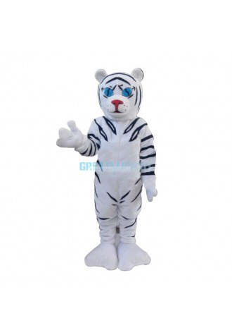 White Tiger Cartoon Mascot Christmas Costume
