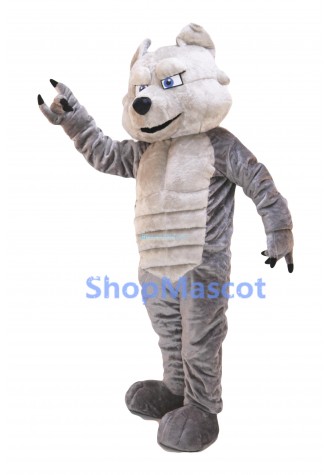 Grey Power Wolf Mascot Costume