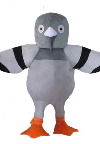 Cartoon Grey Pigeon Mascot Costume 
