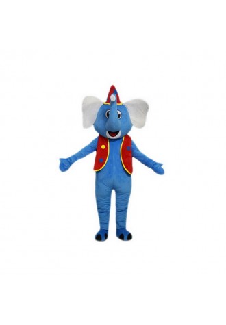 Blue Elephant Red Hat Mascot Costume