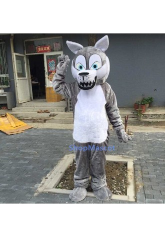 Gray Wolf Mascot Costume Free Shipping