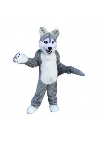 Long Gray Wolf Mascot Costume Free Shipping