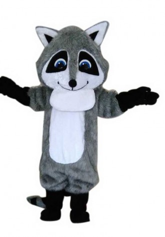 Cute Gray Raccoon Mascot Costume