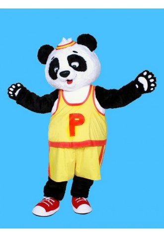Yellow T shirt Panda Mascot Costume