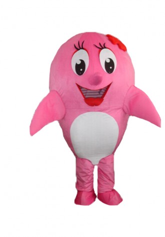 Cute Pink Dolphin Mascot Costume Free Shipping