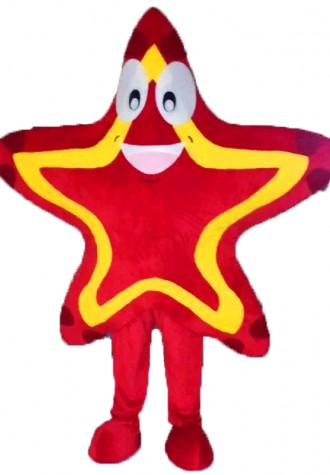 Red Star Mascot Costume Free Shipping