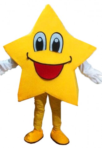 Yellow Five-Pointed Star Mascot Costumes