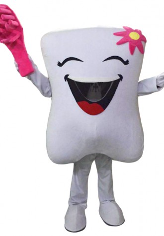 Red Teeth and Toothbrushes Mascot Costumes