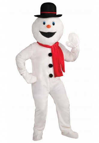 White Snow Man Red ScarfMascot Costume