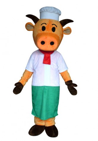 Hat Orange Cow Mascot Costume