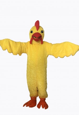 Yellow Realistic Chicken Mascot Costume 